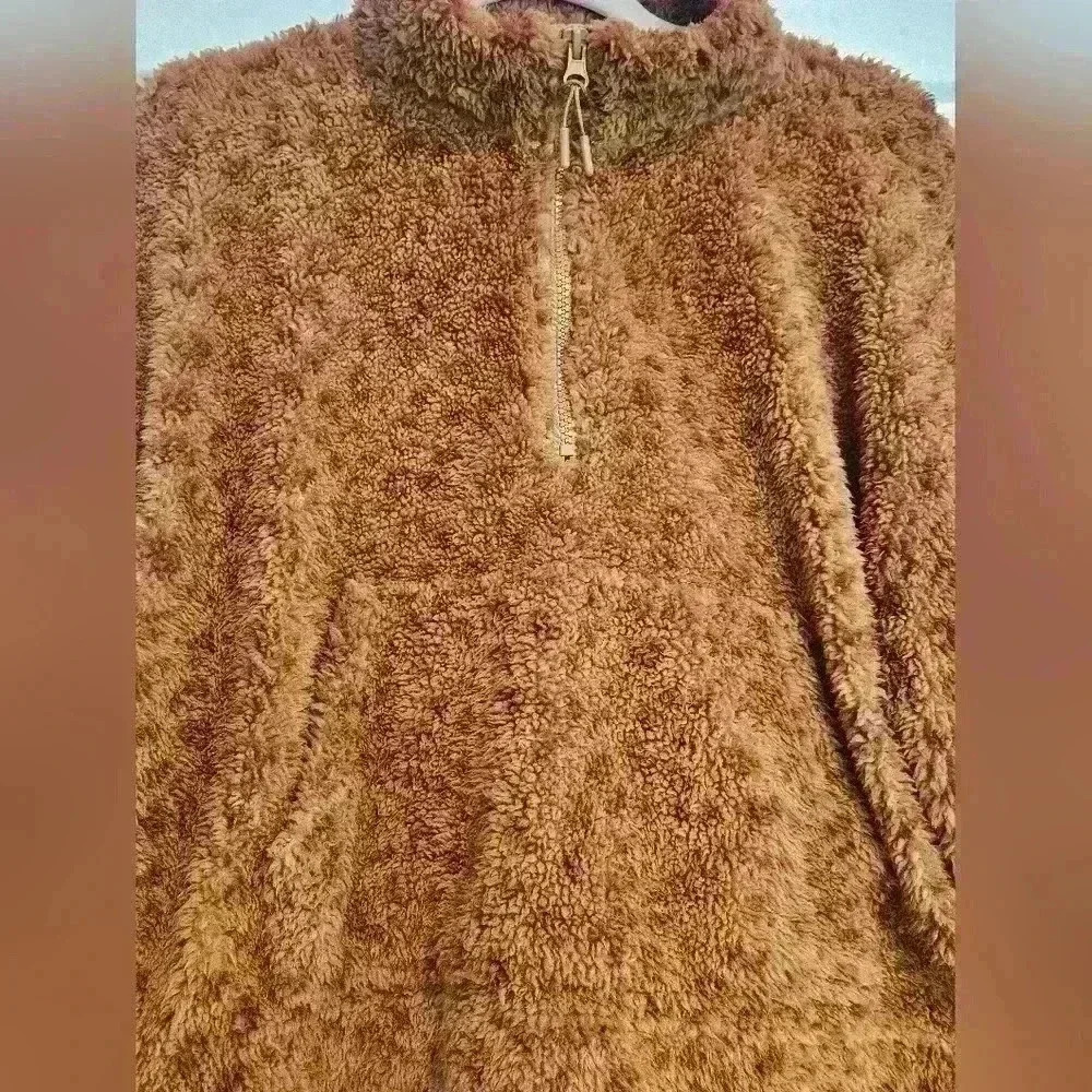 Pink Rose Half Zip Animal Print Sherpra - Picture 5 of 7